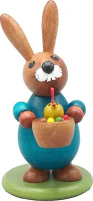 Productafbeelding van Paasdecoratie: Paashaas met kuikens, kleurrijk, hoogte 9 cm. Nieuw
