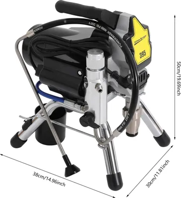 Obrázok produktu pre Elektrický systém na striekanie farby bez vzduchu – vysokotlakový, 1800 W, 220 V, zástrčka typu EU – 3300 psi, 2,5 l/min, 8 m hadica, 50 cm predlžovací kábel – čierna farba