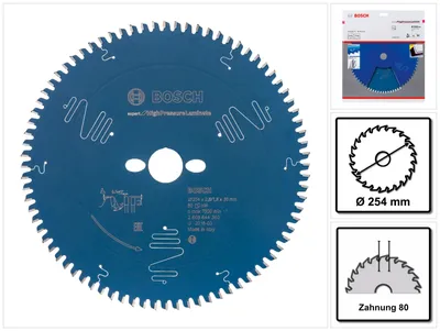 Obrázok produktu pre Kotúčová píla Bosch Expert pre vysokotlakové píly na laminát ( 2608644360 ) 254 x 30 x 2,8 mm 80 zubov
