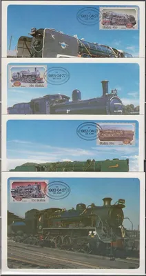 Produktbild von Südafrika Nr. 630-633 auf Maximumkarten "Dampflokomotiven"