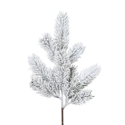 Produktbild von Tannenzweig mit Schnee 35cm PE Spritzguss künstlich grün / weiß
