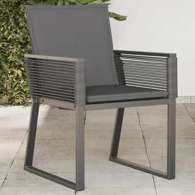 Produktbild von 4 Gartenstühle mit Kissen, schwarz, aus Poly-Rattan