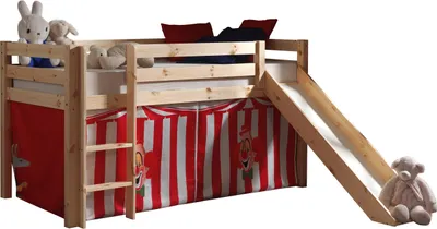 Produktbild von Spielbett >PINO< in Kiefer massiv natur lackiert - 210x114x218 (BxHxT)