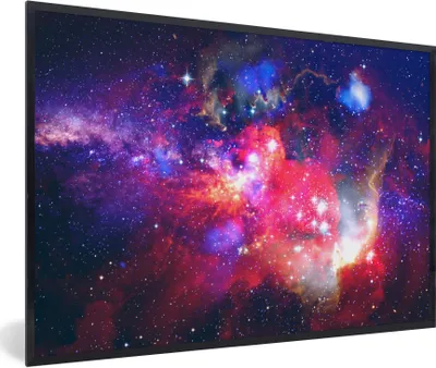 Produktbild von MuchoWow® Gerahmtes Poster Universum - Farben - Weltraum 90x60 cm - Poster mit Schwarzem Bilderrahmen Wandposter Rahmen Foto Bilder - Fotorahmen - Foto-Plakat