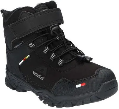 Produktbild von Kinder Winterstiefel Softshell wasserdicht warm gefüttert mit Klettverschluss rutschfest & leicht | American Club Wt6523 Schwarz 32