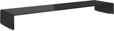 Produktbild von vidaXL TV-Tisch/Bildschirmerhöhung Glas Schwarz 120x30x13 cm