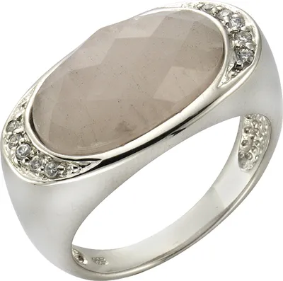 Produktbild von Zeeme Gemstones Ring 925/- Sterling Silber weiß 056 (17,8) Rosenquarz rosa 360271238-1