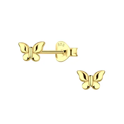 Produktbild von Ohrstecker Schmetterling gold: Ohrringe Silber 925