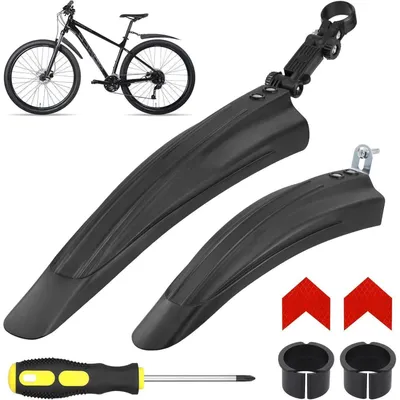 Produktbild von Fahrrad Schutzblech Set Universal MTB Rennrad 24-29 Zoll Schwarz mit Reflektoren
