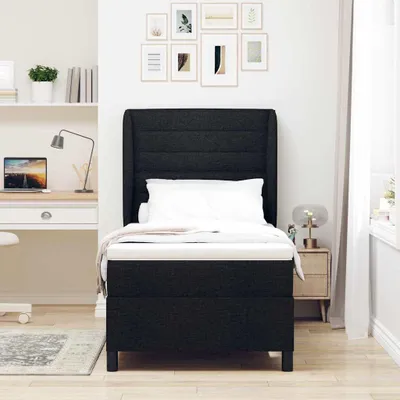 Produktbild von Maison Exclusive - Boxspringbett mit Matratze Schwarz 90 x 200 cm Stoff