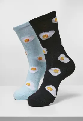 Obrázek produktu pro Ponožky Mr. Tee Fried Egg Socks 2-Pack black/lightblue - 43–46