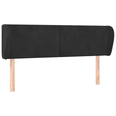 Produktbild von vidaXL Kopfteil mit Ohren Schwarz 147x23x78/88 cm Samt