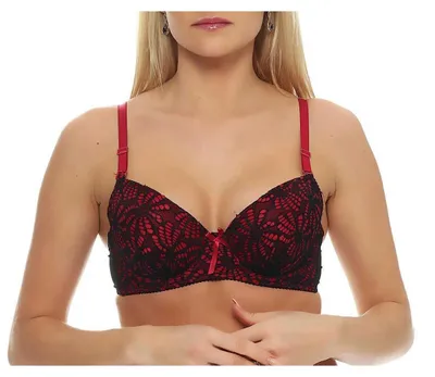 Produktbild von Damen Push-Up BH Bügel-BH mit Schleife und Spitze; Bordo 70 C