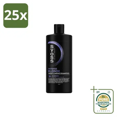 Productafbeelding van 25 x Syoss Intense Blonde Shampoo - 440 ml - Verpakking met 25 stuks