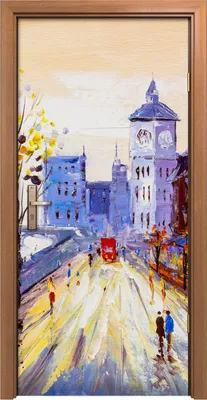 Produktbild von Türposter 90x200 cm Türaufkleber Türtapete Türfolie Klebefolie Landschaft London Straße Herbst