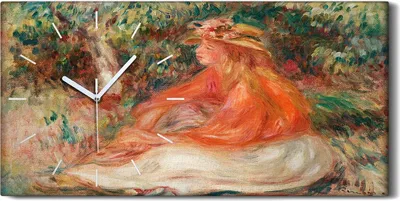 Produktbild von Wanduhr Bürouhr Leinwand Bild Geräuschlos 60x30 Malerei Frauen Wald Bäume Kunst - weiße Hände