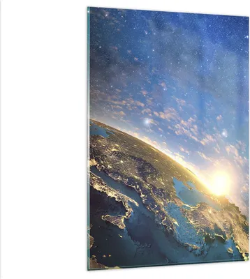 Produktbild von Bilder auf glas - Einteilig - Kosmos Erde - 80x120cm - Glasbilder - Wandbilder - Bilder - Kunstdruck - zum Aufhängen bereit - Wanddekoration aus Glas - Glas Bilder - Wandbild auf Glas - GPA80x120-3809