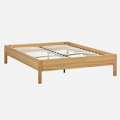 Immagine prodotto di Letto con rete a doghe 140x190cm decorazione legno, Marrone naturale