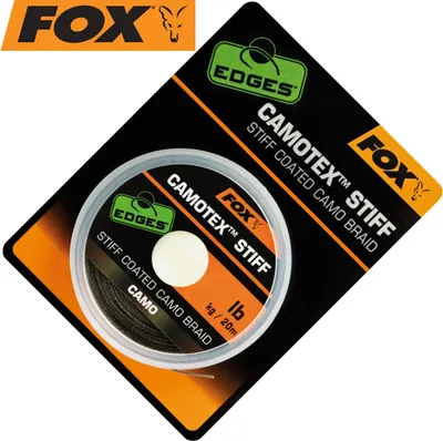 Produktbild von Fox Camotex Stiff Coated Camo Braid 20m - Vorfachmaterial, Tragkraft:20lbs/9.1kg