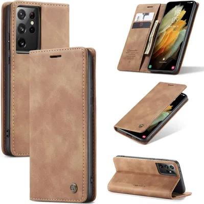 Produktbild von Handyhülle Schutztasche Bookcover Case Cover Wallet für Samsung Huawei Apple Neu, Farbe:Braun-Coffee, Modell wählen:Huawei P40