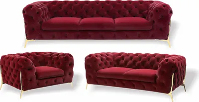 Produktbild von Designer Chesterfield Sofagarnitur Sofa Couch Polster Set in Samt 3+2+1 Sitzer
