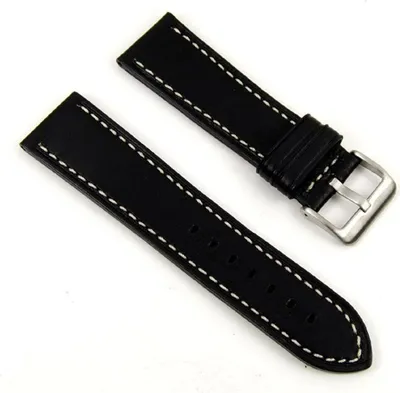 Produktbild von Eulit Uhrenarmband Leder schwarz 24mm passend zu Zeppelin 23852S