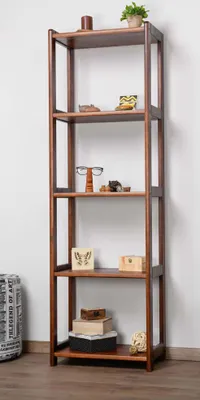 Produktbild von Regal Kiefer massiv Vollholz Nussfarben Junco 55D - 164 x 50 x 30 cm (H x B x T)