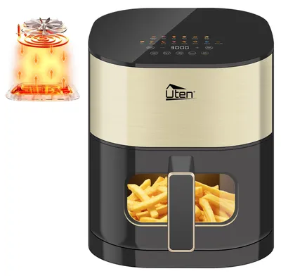 Image de Uten Dual Blaze : Friteuse à air de 5,5 L, 2000 W, avec fenêtre de visualisation