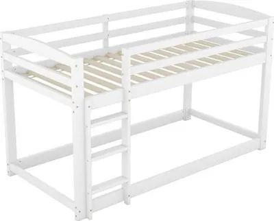 Produktbild von Etagenbett mit 2 Schlafgelegenheiten und Lattenrost, 90x200 cm, Kinderbett inkl. Rausfallschutz, Kiefer