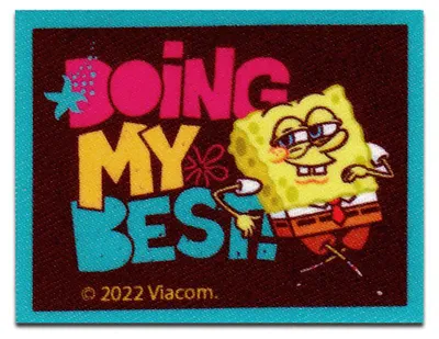Obrázok produktu pre Comercial Mercera SpongeBob SquarePants © Doing my best printed - patch, nažehľovacia záplata, nášivka, nášivky, záplaty, na nažehlenie, veľkosť: 6,4 x 5 cm