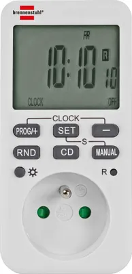 Produktbild von Brennenstuhl 1506321 Comfort-Line Wochen-Zeitschaltuhr weiß (Digital programmierbare Steckdose, Wochentimer für Innen, Countdown, Zufallswiedergabe) französisches Stecksystem