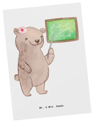 Produktbild von Mr. & Mrs. Panda Postkarte Nachhilfelehrerin Mathe Herz - Weiß - Geschenk, Nachhilfe, Nachhilfeunterrricht, Ansichtskarten, Grußkarte, Mathematik, Ansichtskarte