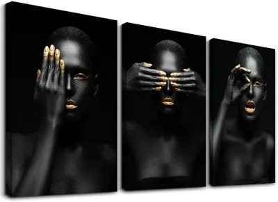 Produktbild von 4416 Leinwandbild Frau mit Gold 120x80 cm Kunstdruck