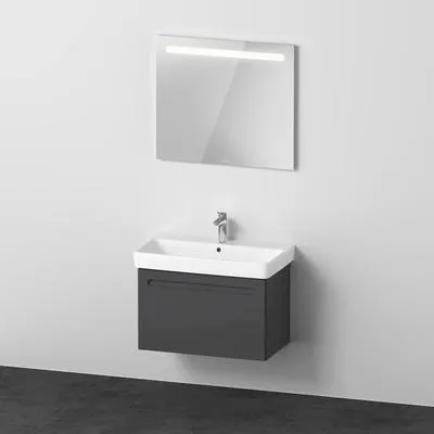 Produktbild von Badmöbel-Set DURAVIT No.1 BxHxT 80 x 200 x 45 cm Frontfarbe graphit mit Waschtisch weiß und Waschtischunterschrank Spieg