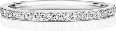 Produktbild von 18 Karat (750) Weißgold Milgrain Damen - Diamant Trauring/Ehering/Hochzeitsring Brillant-Schliff 0.13 Karat G - VS, 51 (16.2); TRS3685718KWRSL