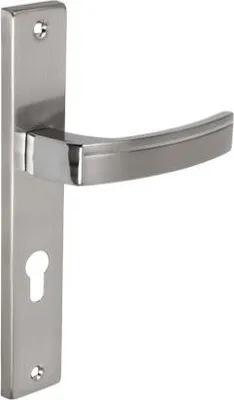 Immagine prodotto di Maniglia per porta KUCHINOX PARVA con cilindro, 72 mm su piastra posteriore lunga, cromo/nichel satinato