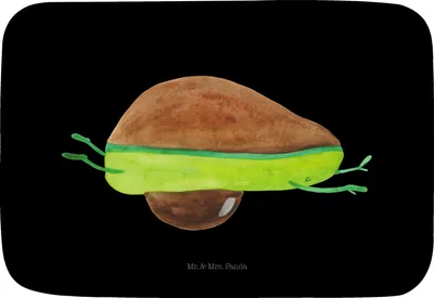 Produktbild von Mr. & Mrs. Panda Badematte Avocado Yoga - Schwarz - Geschenk, Bauch, Badezimmerteppich, duschmatte, Badläufer, Sport, Haha, Badteppich, Duschvorleger, Hilfe, Humor
