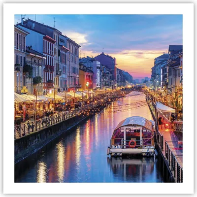 Produktbild von Poster - Poster ohne Rahmen - Kanal Grande Abend - 60x60 cm - Wand Bild - Wanddeko - Wandbilder - Kunstposter - Wandposter - Bilder - Kunstdruck - Wanddekoration - Wandbild - P2XAC60x60-4331