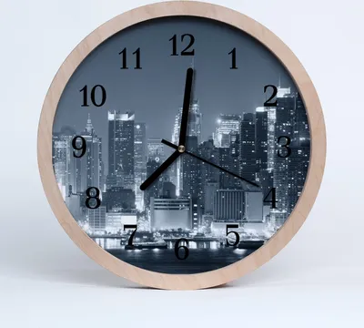 Produktbild von Holzuhr 20fi cm wanduhr - Stadtgebäude Stadt