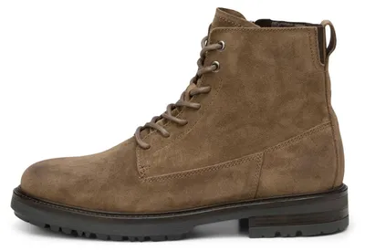 Productafbeelding van Marc O'Polo herenlaarzen van leer, met veters, bruin (donker taupe), maat 44