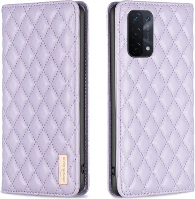 Produktbild von OPPO A74 5G Hülle, Elegant Bookstyle Flip Leder Kartenfächer Schutzhülle mit Ständer für OPPO A74 5G A93 5G A54 5G Lila