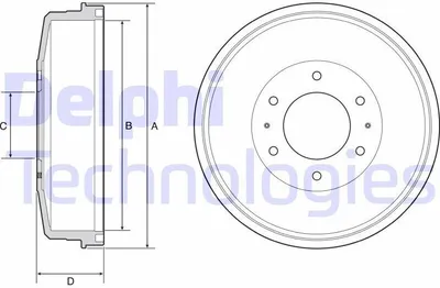 Produktbild von 2x DELPHI Bremstrommel BF559 für FIAT Fullback Pickup (502 503)