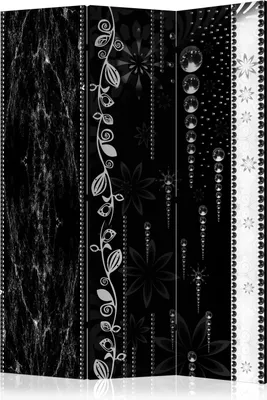 Produktbild von 3-teiliger Einseitiger Vlies Paravent - Black Elegance 135x172 cm Muster f-C-0135-z-b