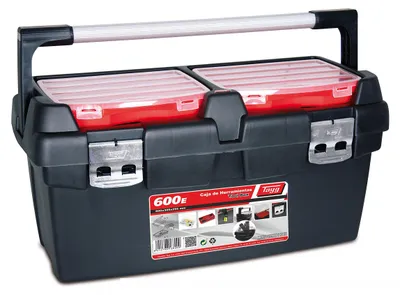Productafbeelding van Gereedschapskist met opbergruimte en 2 opbergboxen, afmetingen 600x305x295 mm, inhoud 53,9 liter