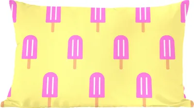 Produktbild von MuchoWow® Zierkissen Sofakissen Wohnzimmer Dekokissen 60x40 cm Eis - Muster - Sommer - Rosa - Kopfkissen - Polster mit Foto