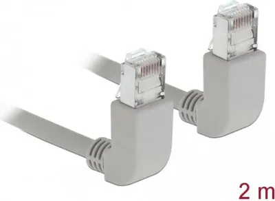 Image de Câble réseau RJ45 Cat.5e SF/UTP coudé 2 m, haut/haut
