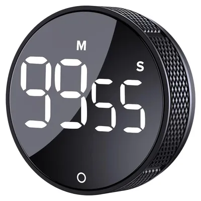 Magnetischer LED-Countdown-Timer, 0-99 Min., schwarz