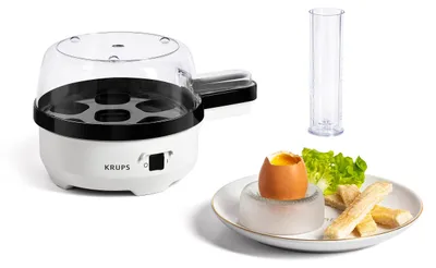 Produktbild von Krups EG233115, 7 Eier, Hart, Medium, Weich, Schwarz, Weiß, 900 g, 131 mm, 194 mm