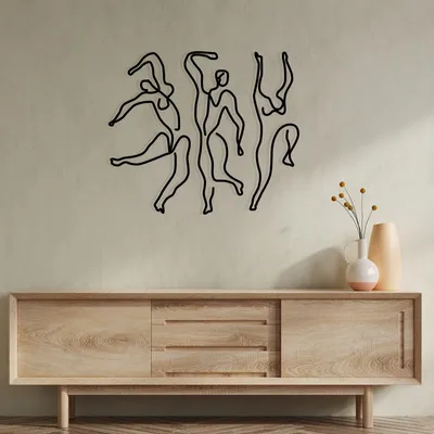 Image de Wallity, accessoire mural décoratif en métal, Famiglia, noir, 100 % MÉTAL, 90 x 54 cm