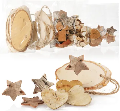 Produktbild von COM-FOUR® Weihnachtsdekoration - Holzscheiben und Baumrinde zum Basteln - weihnachtliche Streudeko - Bastel Set - Weihnachtspotpourri als Tischdeko